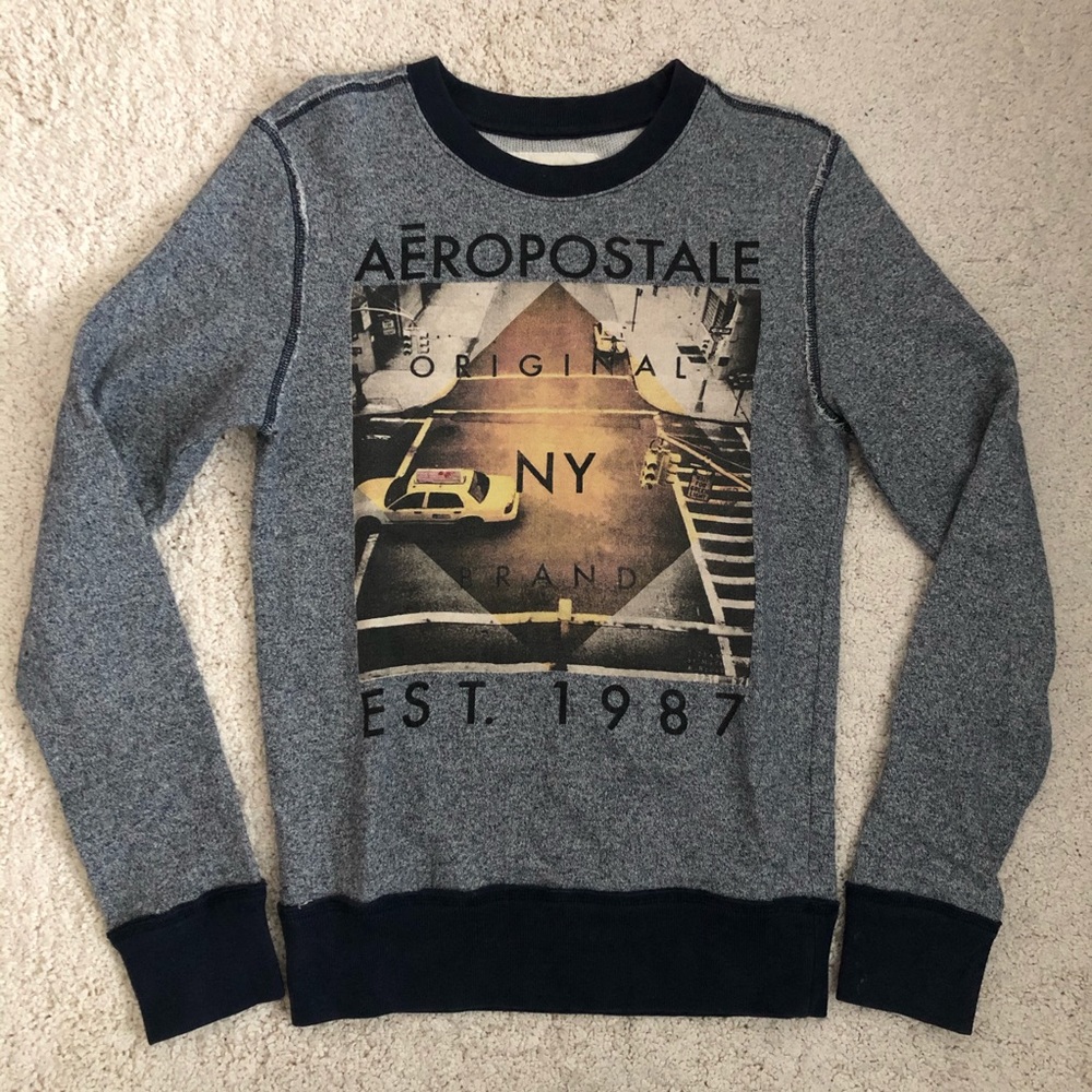 NEW Aeropostale Graphic Crew Sweatshirt Size XS